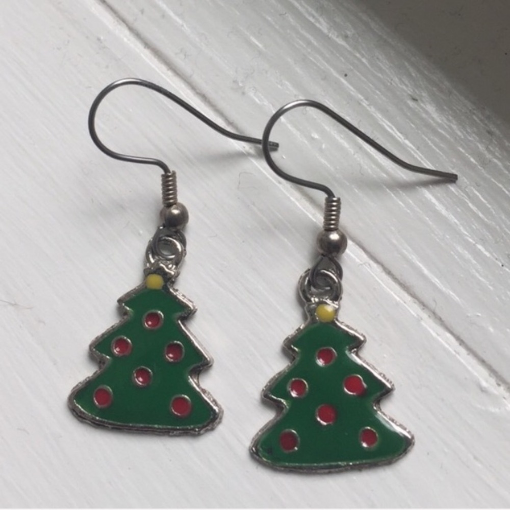 Christmas Tree Dangle Earrings